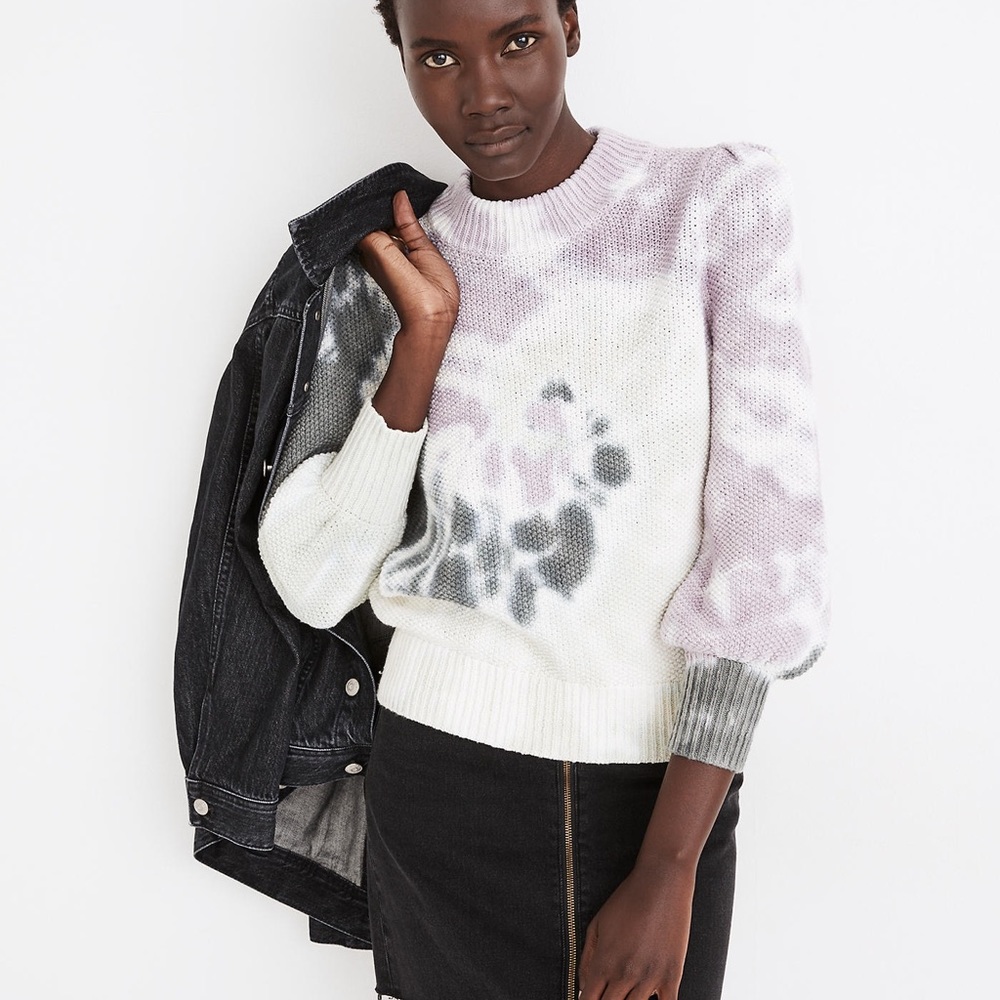 NWT Tie-Dye Puff Sleeve Sweater